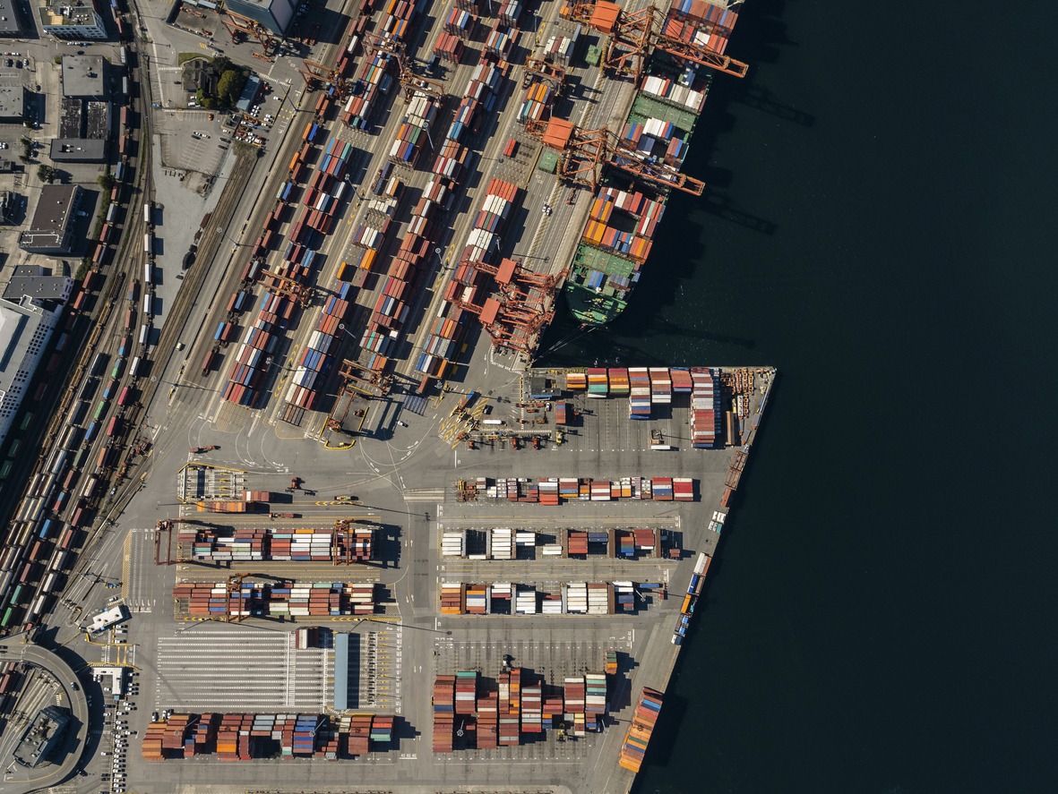 Shipping containers at the Port of Vancouver